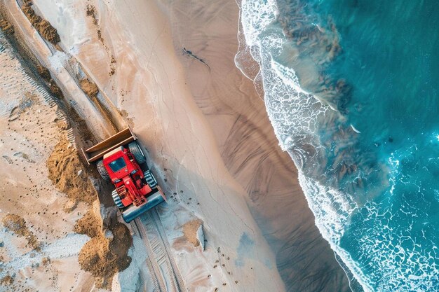 Luchtfoto van een rol die zandduinen vorm geeft