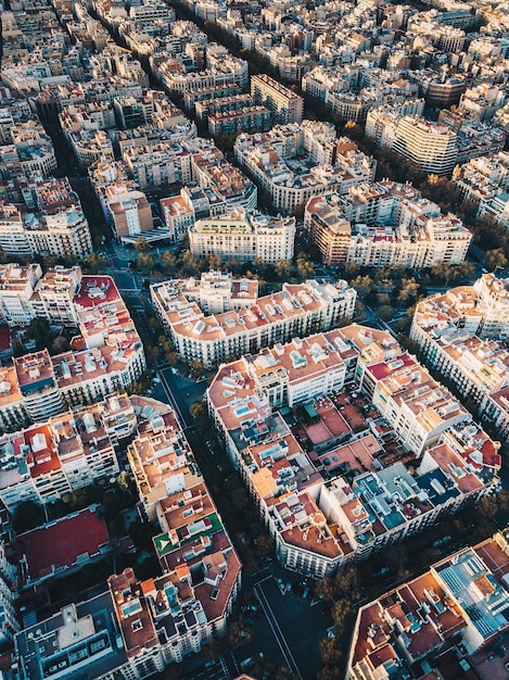 Luchtfoto van gebouwen in de stad