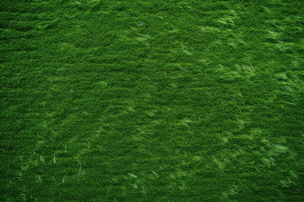 Luchtfoto van groen kunstgras sportveld met witte lijnen Ideaal voor het presenteren van producten