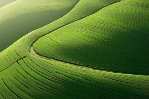 Luchtfoto van groen veld Ai generatief