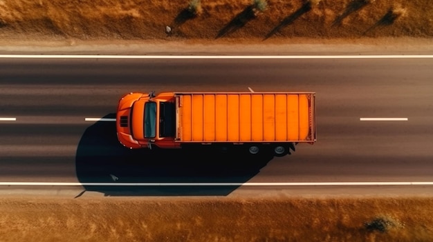 luchtfoto van herfstweg