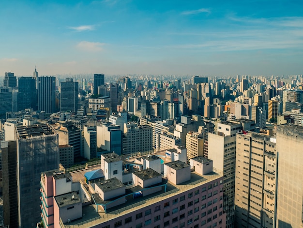 Luchtfoto van het centrum van de stad Sao Paulo