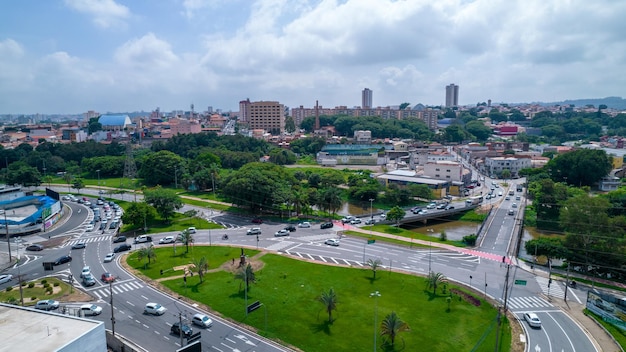 Luchtfoto van het centrum van de stad Sorocaba, Brazilië