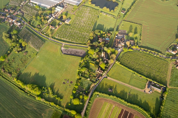 Luchtfoto van het dorp Collier Street en het omliggende platteland in Kent UK