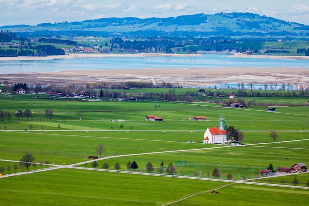 Luchtfoto van het Duitse platteland