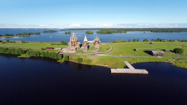 Luchtfoto van het eiland Kizhi