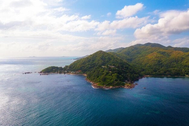 Luchtfoto van het eiland Praslin Seychellen Oost-Afrika