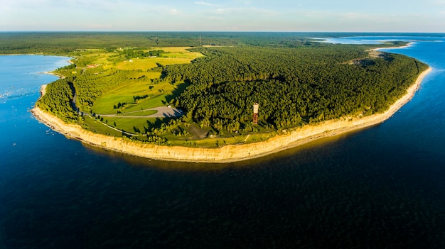 Luchtfoto van het eiland