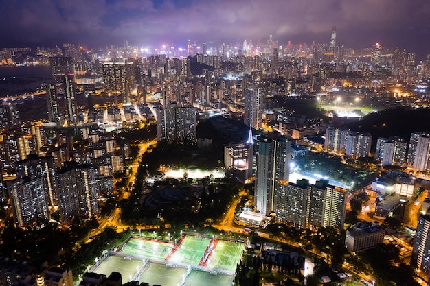 Luchtfoto van het gebouw in Hong Kong