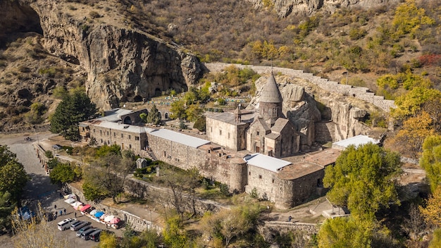 Luchtfoto van het Geghard-klooster in Armenië