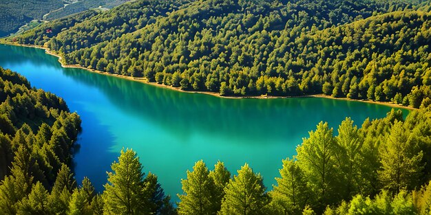 Luchtfoto van het Golcuk-meer in Bolu Karacasu Turkije