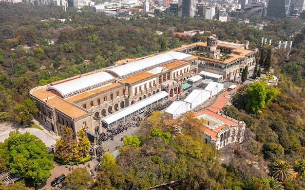 Luchtfoto van het kasteel van chapultepec