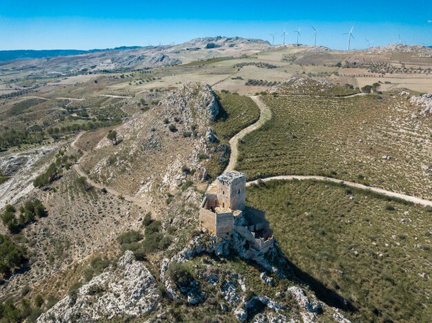 Foto luchtfoto van het landschap tegen de lucht