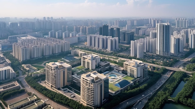 Luchtfoto van het moderne stedelijke architectonische landschap van China