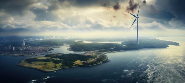 Luchtfoto van het windpark