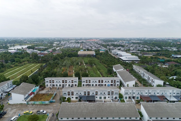 Luchtfoto van huizen Residentieel in Thailand