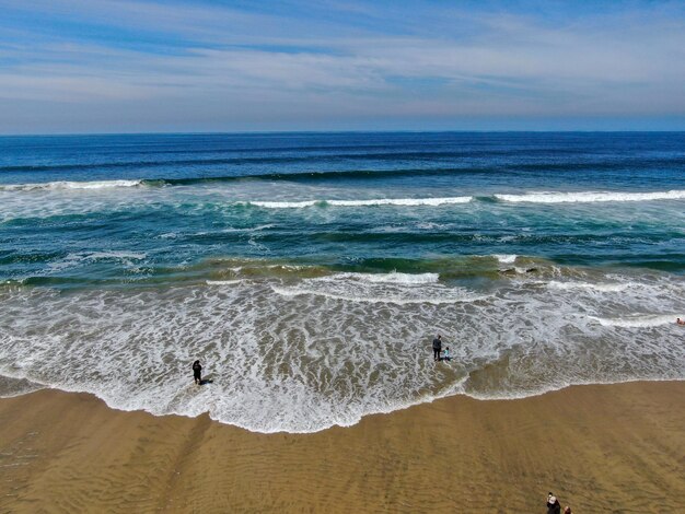 Luchtfoto van Huntington Beach ten zuidoosten van Los Angeles, Californië