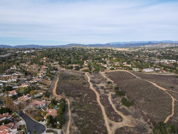 Luchtfoto van Kit Carson Park, gemeentelijk park in Escondido, Californië, VS