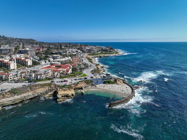 Luchtfoto van la jolla cove en strand in de reisbestemming van san diego californië in de VS