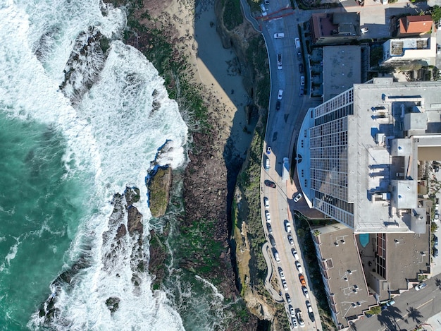 Luchtfoto van la jolla kliffen en kustlijn san diego californië usa