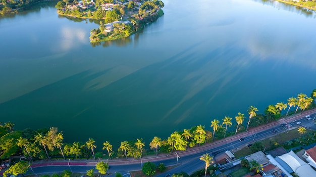 Luchtfoto van Lagoa da Pampulha in Minas Gerais Belo Horizonte