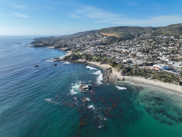 Luchtfoto van laguna beach kustlijn Zuid-Californië kustlijn usa