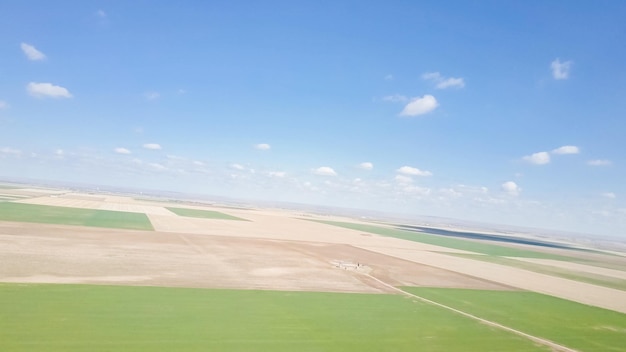 Luchtfoto van landerijen op Eastern Plains in het voorjaar.