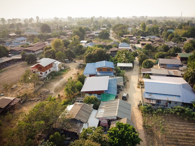 Foto luchtfoto van landhuizen