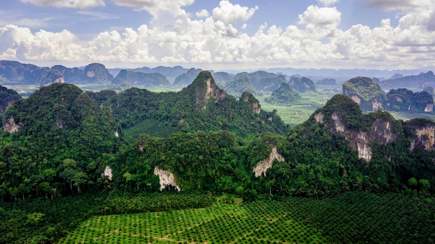 Luchtfoto van landschapsberg Thailand