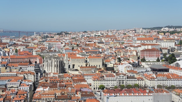 Luchtfoto van Lissabon uitzicht op Alfama Lissabon Portugal