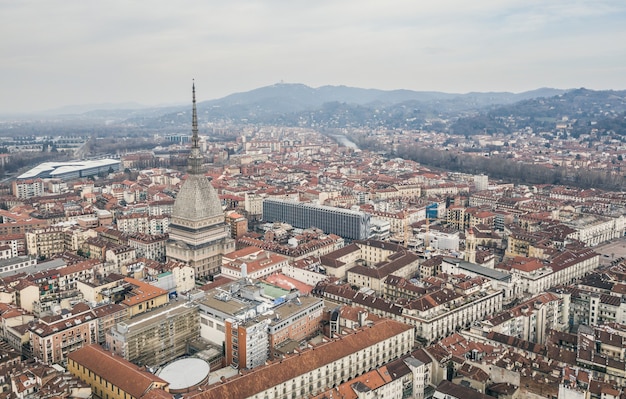 Luchtfoto van Mole Antonelliana in Turijn