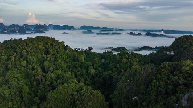 Luchtfoto van Mooie ochtend, Thailand.