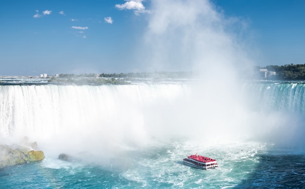 Luchtfoto van Niagara waterval in de zomer