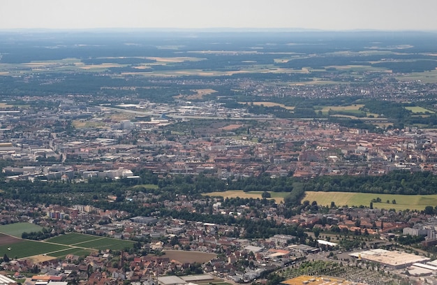 Luchtfoto van Parijs met de rivier de Seine