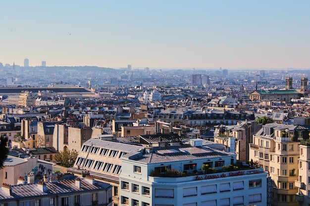 Luchtfoto van Parijs vanaf de Butte Montmartre Frankrijk