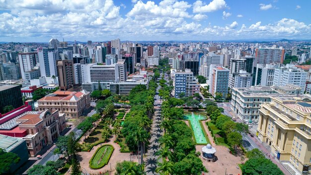 Luchtfoto van Praca da Liberdade in Belo Horizonte Minas Gerais, Brazilië