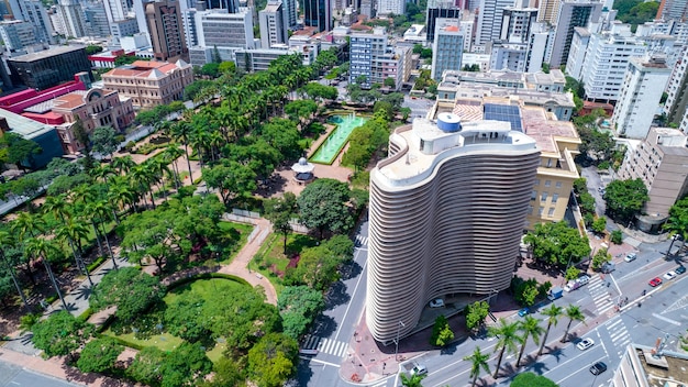 Luchtfoto van Praca da Liberdade in Belo Horizonte Minas Gerais, Brazilië