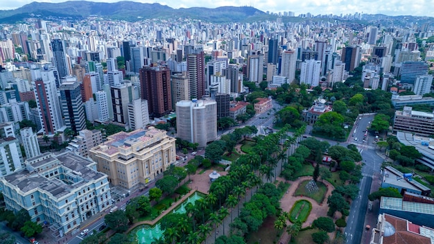 Luchtfoto van praca da liberdade in belo horizonte minas gerais, brazilië