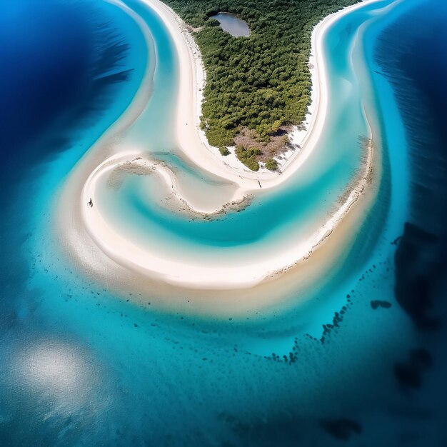 Luchtfoto van prachtig strand en eiland