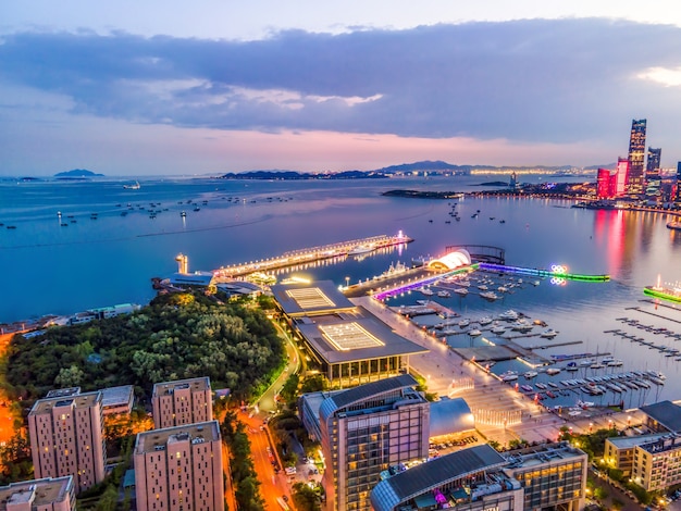 Luchtfoto van Qingdao Olympisch Zeilcentrum