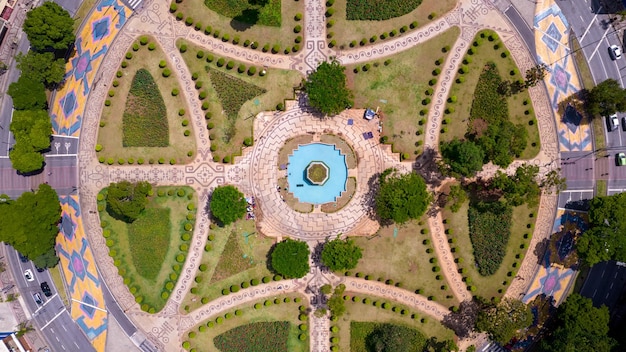 Luchtfoto van Raul Soares plein Belo Horizonte Minas Gerais Brazilië Stadscentrum