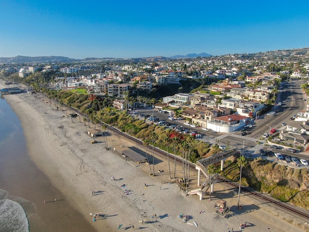 Luchtfoto van San Clemente kustlijn stad en strand Orange County California USA