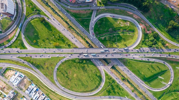 Luchtfoto van sao jose dos campos sao paulo brazilië stadsringweg