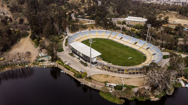 Luchtfoto van Sausalito Soccer Stadium in Vina del Mar, Chili