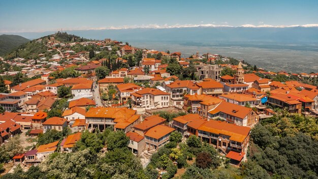 Luchtfoto van sighnaghi