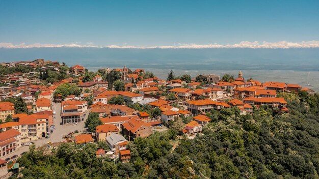 Luchtfoto van sighnaghi