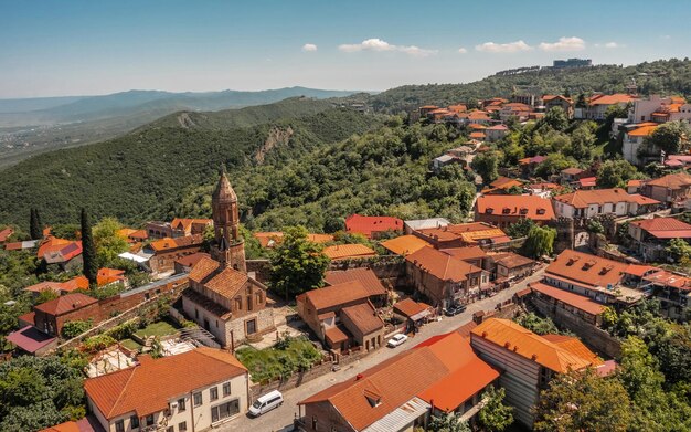 Luchtfoto van sighnaghi