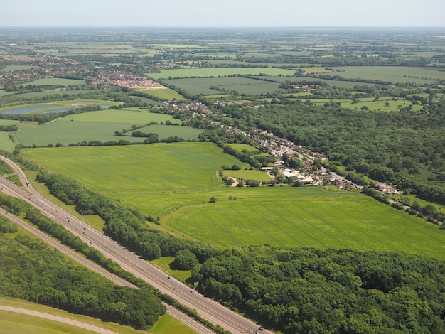 Luchtfoto van takeley