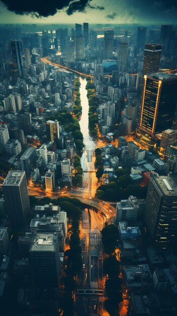 Luchtfoto van Tokio, Japan