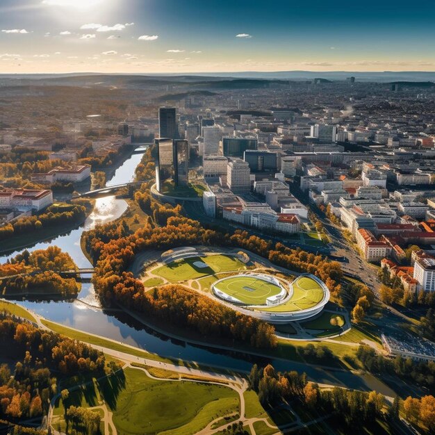 Foto luchtfoto van vilnius